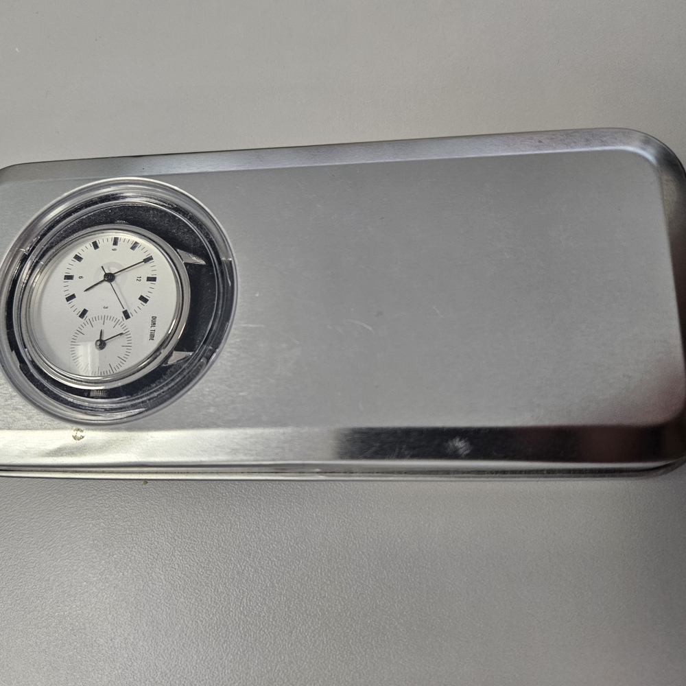 Silver Desk Clock